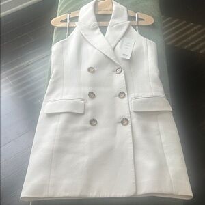 Veronica Beard White Double-Breasted Vest Claridge Dress Size 6